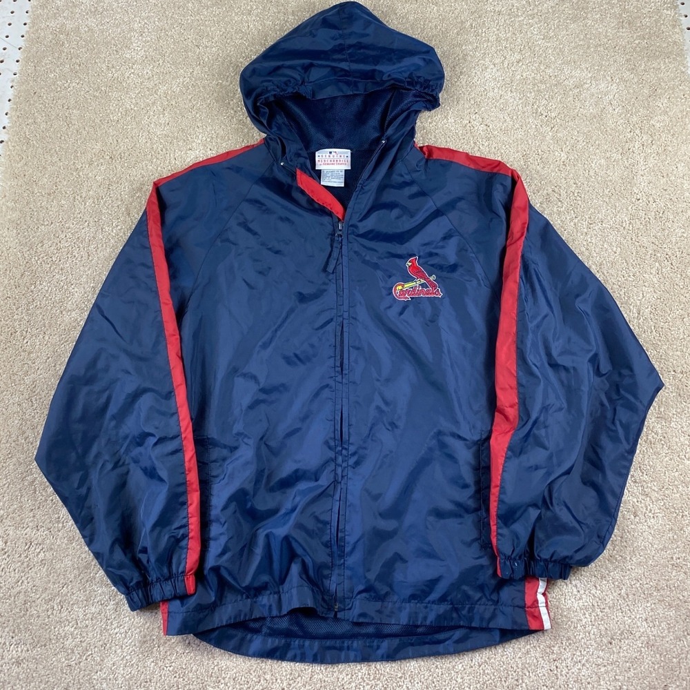 St Louis Cardinals MLB Windbreaker Jacket Kids Large‎ 14-16 Navy Genuine Stuff